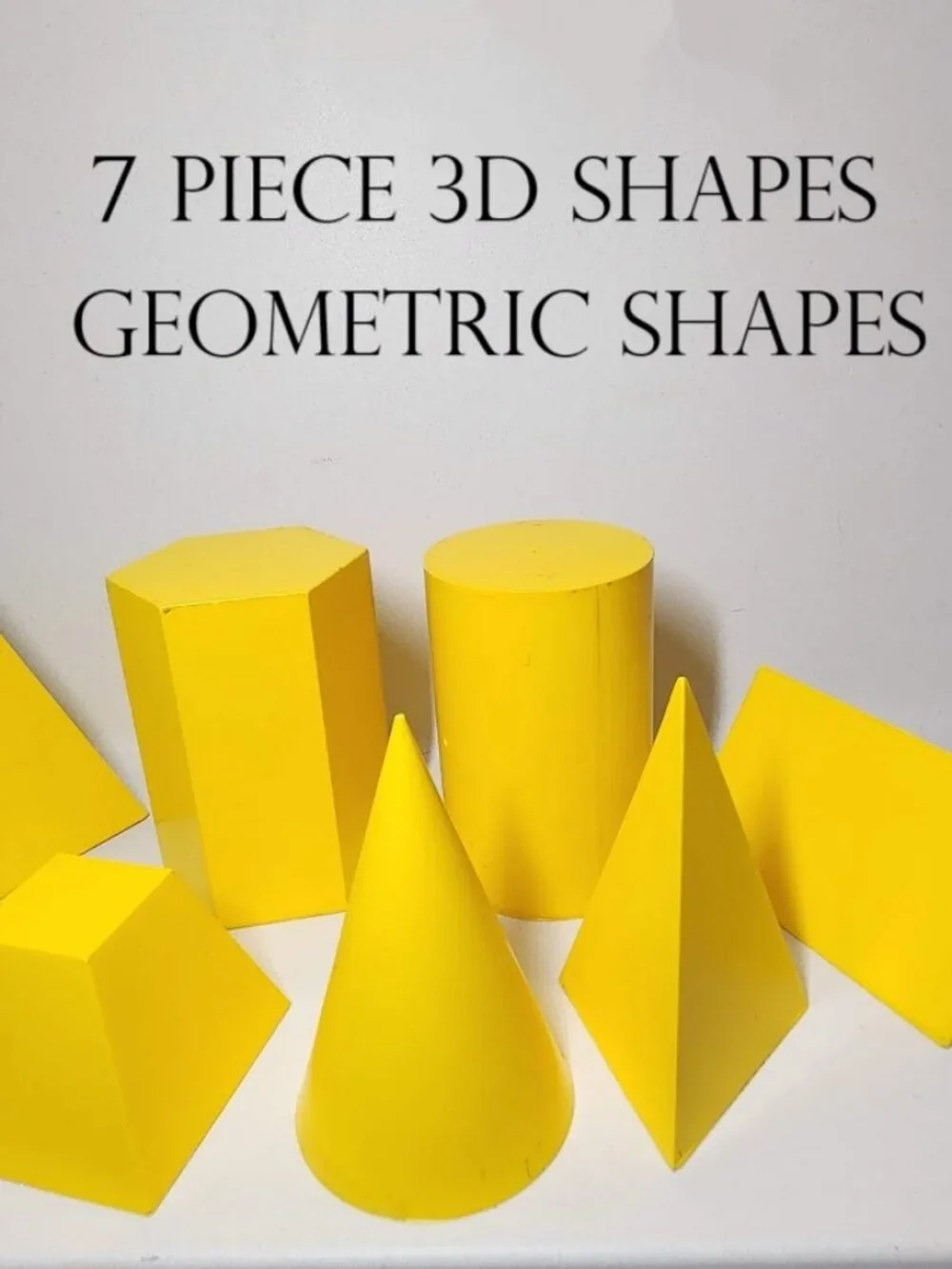 7 Piece Shapes Set 3D Geometric Plastic Forms Solids Drawing Forms Math Manipula